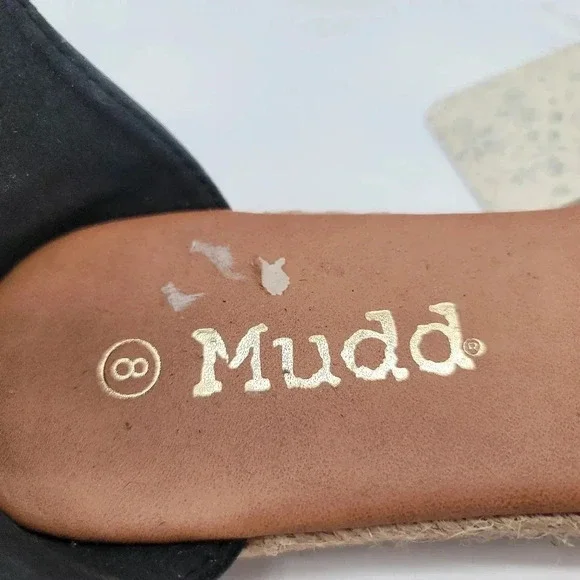 NWT Mudd Women's Studded Black Gold Ankle Zip Sandals Faux Leather Sz 8 - Picture 9 of 11